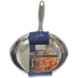 David Burke Restaurateur‎ Cookware 8in Stainless Steel Fry Pan Dual Pour Spouts